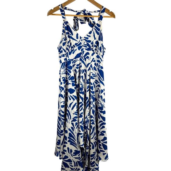 ALEXIS for‎ Target Botanical Tie Strap Asymmetrical Maxi Dress Blue Size Small - Picture 5 of 12